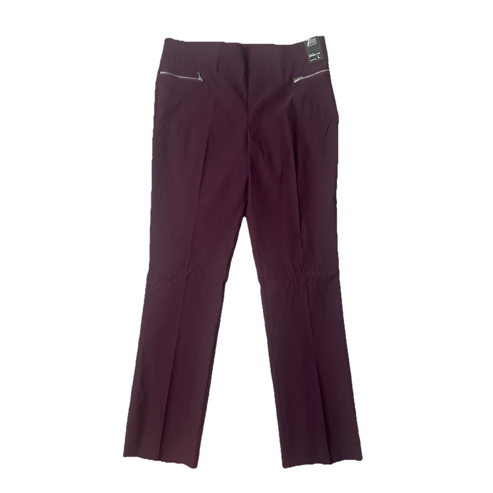 NY & Co. NWT Women's‎ LARGE Plum Wine Pull On Straight Leg Career Pants